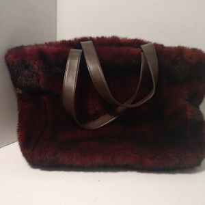 Pottery Barn faux fur HoBo Satchel